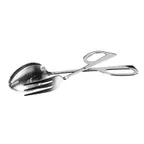 image of Winco ST-10 Salad Tongs, Spoon/Fork Scissor, 10", Stainless Steel, Satin Finish