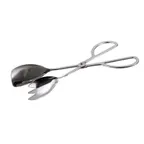 image of Winco ST-105SF Salad Tongs, Spatula/Fork Scissor, 10-1/2", Stainless Steel