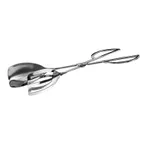 image of Winco ST-10S Salad Tongs, Slotted/Solid Spatula Scissor, 10", Stainless Steel