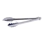 image of Winco UTLK-12 Utility Tongs, 12", with Locking Ring, Coil Spring, 0.9 mm Thick