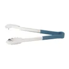 image of Winco UTPH-9B Utility Tongs, 9", 1 Pc., Non-Slip, Heat Resistant Up To 220°F, Blue
