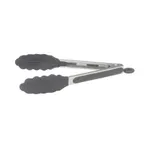 image of Winco UTS-9K Utility Tongs, 9", Locking Clip, Non-Slip Silicone Tips and Grip, Black