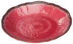 image of Winco WDM001-505 9-5/8" Red Round Deep Melamine Plate, Hammered Finish, Luzia/Ardesia - 24/Case
