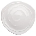 image of Winco WDM007-203 Triangular Melamine Plate, 13-1/4" White, NSF, Dishwasher Safe - 12/Case