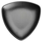 image of Winco WDM015-302 9" Triangular Melamine Plate, Black, Break‑Resist, Natsuki™ - 24/Case