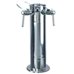 image of Micro Matic DS-143-PSS-W Wine Font, Countertop, 4" Dia x 16-1/2" H, 3 304 SS Faucets, SS Finish