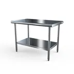 image of NBR Equipment TS6-4824 48" Open Base Work Table with Undershelf, Without Backsplash / 16 Gauge Top