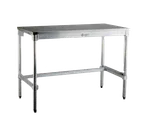 image of New Age 24SS48KD 48" Open Base Work Table with Side & Rear Crossrails, 16 Gauge Flat Top - Aluminum