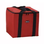 image of Winco BGDV-12 Red Insulated Pizza Delivery Bag - 12" x 12" x 12"H