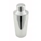 image of Winco BS-310 Cocktail Shaker Set, 10 oz, 3-Piece Stainless Steel, Cap, Strainer & Cup
