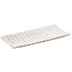image of Winco BTGP-21 Glass Polishing Towel - 16" x 29", Lint-Free, Red Stripes on White, 70/30 Cotton/Poly, Dozen (12)
