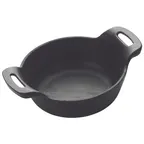image of Winco CASM-5R FireIron™ 12 oz. Mini Induction Server w/ Matte Black Enamel - Cast Iron, Round