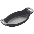 image of Winco CASM-6O FireIron™ 9 oz. Mini Induction Server with Matte Black Enamel / Cast Iron