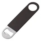 image of Winco CO-301PK Black Flat Bottle Opener, 7"L