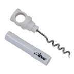 image of Winco CO-4DW Twist & Pull Cork Screw, White Plastic Handle, Metal Blade, 2-Piece Pack - 2/Pack