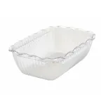 image of Winco CRK-10C Fluted Rectangular 5 lb. Clear Tulip Deli Crock, SAN, Clear