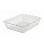 image of Winco CRK-13C 10 lb. Clear Tulip Deli Crock, 13" X 10" X 3", Rectangular, SAN, Clear