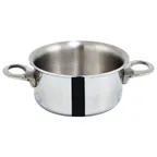 image of Winco DCCR-3S 3-3/4" 15 Oz. Tri-Ply Stainless Steel Mini Casserole- Round