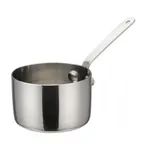 image of Winco DCWA-102S 5 oz. 2-3/4" Diameter Mini Sauce Pan Serving Dish w/ Handle - Stainless Steel 