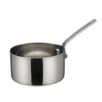 image of Winco DCWA-103S 7 oz. 3-1/8" Diameter Mini Sauce Pan Serving Dish w/ Handle - Stainless Steel 