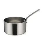 image of Winco DCWA-104S 10 oz. 3-1/2" Diameter Mini Sauce Pan Serving Dish w/ Handle - Stainless Steel 