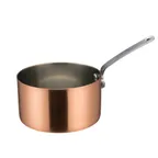 image of Winco DCWA-205C 18 Oz. Copper Plated 3-1/2" Diameter Mini Sauce Pan Serving Dish w/ Handle