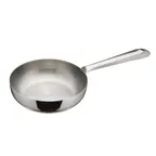 image of Winco DCWC-102S Stainless Steel 4-1/2" Diameter 10 Oz. Mini Fry Pan Serving Dish with Handle