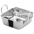 image of Winco DDSB-101S Stainless Steel 4-1/2" x 4-1/2" Mini Roasting Pan Serving Dish - 13 Oz.