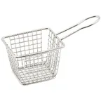image of Winco FBM-433T 4" Rectangular Stainless Steel Mini Fry Basket / Dishwasher Safe