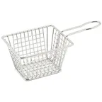 image of Winco FBM-544T 5" Rectangular Stainless Steel Fry Basket / Dishwasher Safe