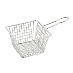 image of Winco FBM-554S 5" Square Stainless Steel Fry Basket / Dishwasher Safe