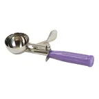 image of Winco ICD-16P 2.75 Oz. Allergen Free Purple Handle Stainless Steel Ice Cream Disher