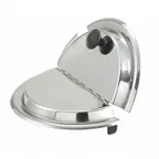 image of Winco INSH-11 Hinged Inset Cover for 11 qt, Heavy Weight Stainless Steel