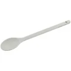 image of Winco NS-12W Off White Nylon 12" Solid Serving Spoon, Heat Resistant Up To 400°F (204°C)
