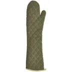 image of Winco OMF-24 24" Flame-Retardant Oven Mitts, Flame Resistant, Green, Cotton
