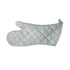 image of Winco OMS-15 Silver 15" Silicone Coated Oven Mitt with Cotton Interior (up to 200°F  / 93°C)