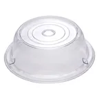 image of Winco PPCR-8 Clear 8" Round Polycarbonate Plate Cover - Stackable 