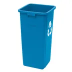 image of Winco PTCS-23L 23 Gallon Blue Square Polyethylene Recycling Bin