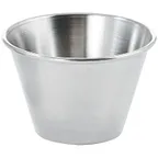 image of Winco SCP-40 - 4 oz Round Stainless Steel Sauce Cup/Ramekin, Polished Finish - 1 Dozen