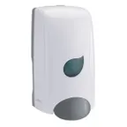 image of Winco SDML-1W 35 oz Wall Mount Manual Liquid Soap Dispenser, White