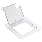image of Winco SP7600H Food Pan Cover, 1/6 Size, Solid, Polycarbonate, NSF