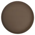 image of Winco TFG-14N Round Serving Tray, 14" Diameter, Brown Fiberglass, Non‑Slip Self‑Molded Surface, NSF Certified