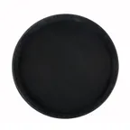 image of Winco TFG-16K Round 16" Black Non‑Slip Serving Tray, Self‑Molded Fiberglass, NSF‑Approved, Non‑Soak Surface