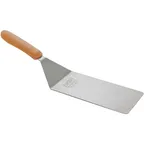 image of Winco TNH-61 5 1/8" x 2 7/8" Hamburger Turner w/ Orange Nylon Handle, Stainless Steel