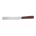 image of Winco TOS-7 6-1/2" Stainless Steel Offset Blade Bakery Spatula with Wood Handle