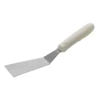 image of Winco TWP-50  4 1/4" x 2 3/16" Stainless Steel Solid Grill Spatula w/ Poly Handle"