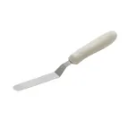 image of Winco TWPO-4 3 1/2" Offset Blade Stainless Steel Bakery Spatula w/ White Polypropylene Handle