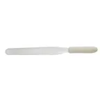 image of Winco TWPS-9 10" Blade Stainless Steel Bakery Spatula w/ White Polypropylene Handle