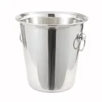 image of Winco WB-4 Wine Bucket, 4 qt., 7-1/2" Dia. X 8"H, Stainless Steel, Mirror Finish