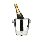 image of Winco WB-4HV Wine Bucket, 4 qt., 8" Dia. X 10"H, Deluxe, Stainless Steel